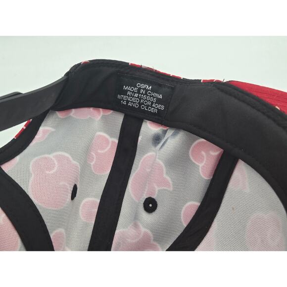 Naruto Shippuden Akatsuki Red Cloud All Over Print Snapback Hat One Size - Picture 6 of 7